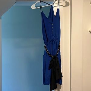 Royal blue dress with belt